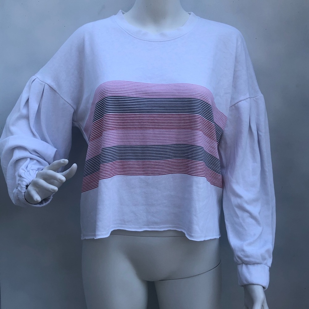 NWOT Sundry Diagonal Stripes oversized Pullover 0